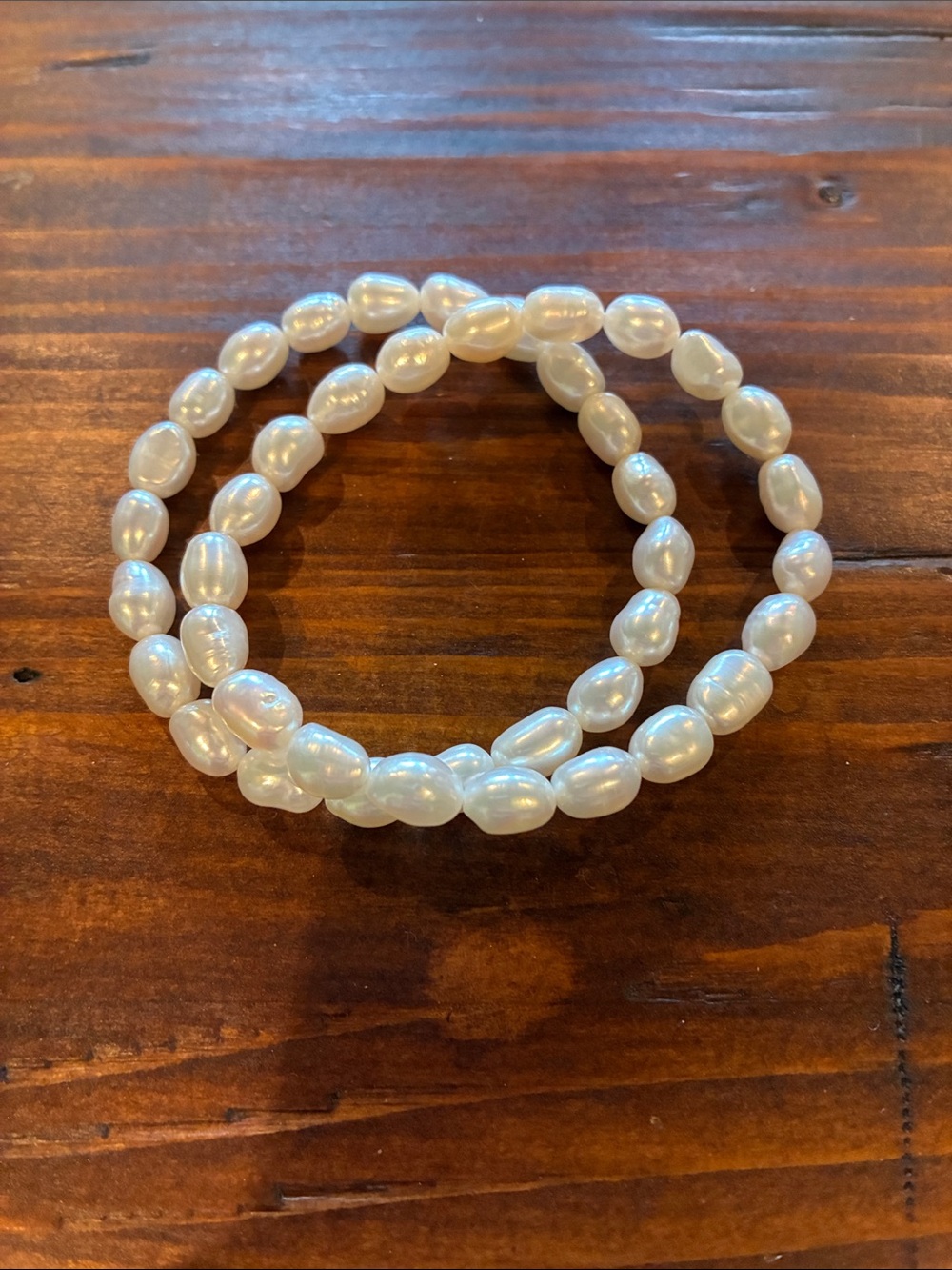 Lustrous White Pearl-Effect Stretch Bracelet - Women Jewelry